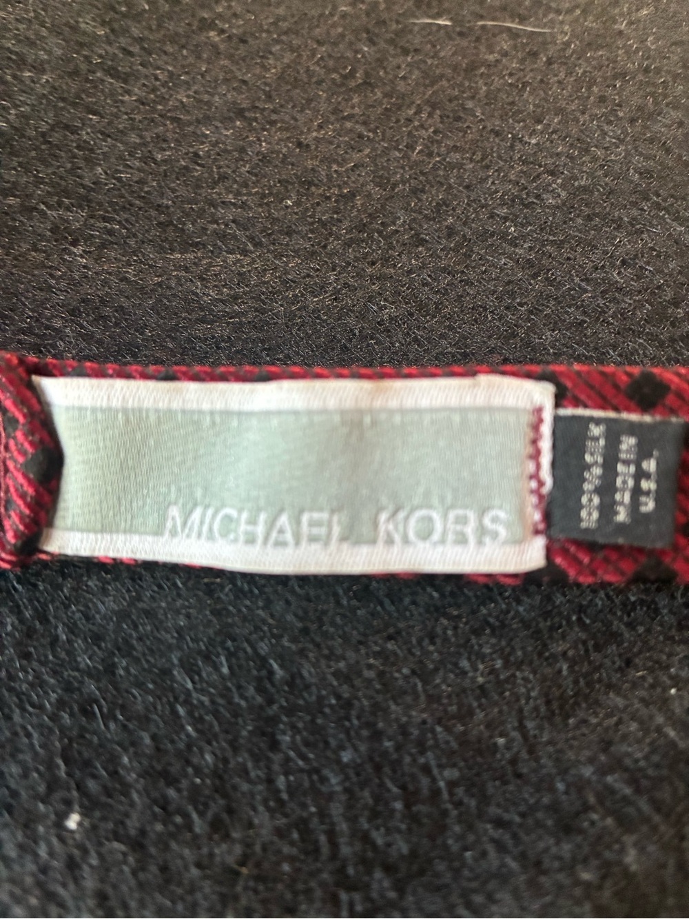 Michael Kors 100% Silk Burgundy and Black Self-Tie Bow Tie - Picture 5 of 6